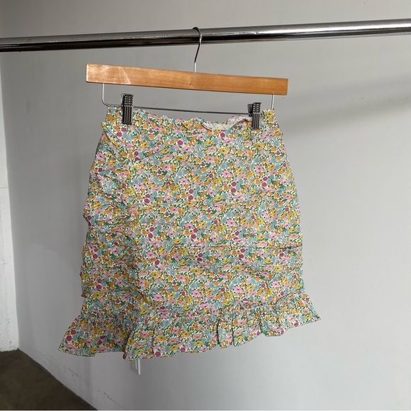 $166 NWT Light Blue For Love & Lemons “Raleigh” Mini Skirt Sz XS X-Small - Picture 2 of 9